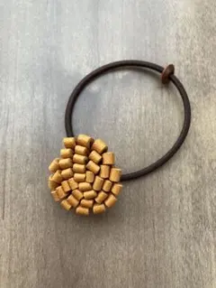 本革フラワーのヘアゴム②