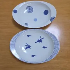 うさぎ文深皿と蕎麦猪口 - メルカリ