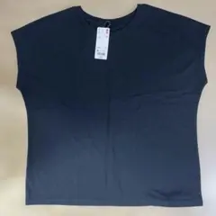 UNIQLO スムースコットンフレンチスリーブTシャツ XL ブラック　ユニクロ
