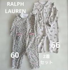 【2着セット】☆RALPH LAUREN☆花柄&ポロベア　ロンパース 女の子