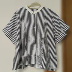 ストライプ 半袖シャツ 綿100%