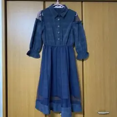 abc uno face ネイビー チェック柄 ワンピース