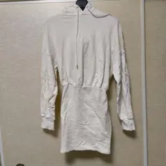 one way フード付きミニワンピース アイボリー