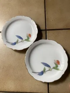深川製磁 小皿 2枚セット 12cm 有田焼 金彩 花柄 取り皿