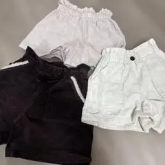 130cmまとめ売り！BeBe,GUコーデュロイハーフパンツ 3点セット 半ズボ