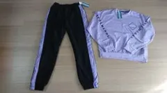 【新品タグ付】紫と黒のジャージ スウェット上下セット