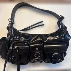 スタッズショルダーバック　ブラック　y2k