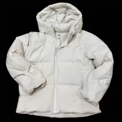 UNIQLO フード付きホワイトダウンジャケット M