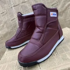 新品★レディース★Mサイズ★裏ボア Fレザーショートブーツ 赤 5392