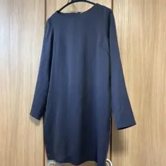 FRAY I.D ダークネイビー ひざ丈ワンピース 長袖