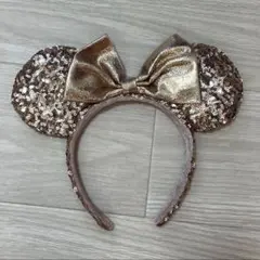 ✨️ディズニーリゾート ミニー✨️　カチューシャ　スパンコール ゴールド