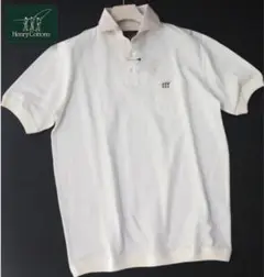 新品【ヘンリーコットンズ】英国伝統 クレリックカラーポロシャツ 白 S(M-L)