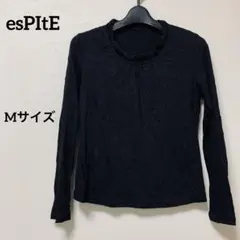 【美品】esPItE 長袖 カットソー シワ加工　ブラックのサムネイル