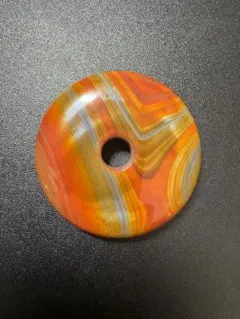 ゆ*る様 清時代 天然石 美しい文様 瑪瑙 玉璧 ペンダント 中国古美術