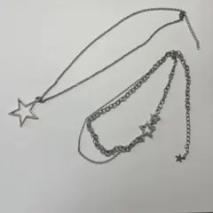 星 シルバー ネックレス 2点セット