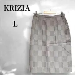 クリツィア チェック グレー系　タイトスカート L オフィス ビジネス 上品のサムネイル