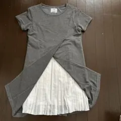 PLST グレー 半袖 ワンピース