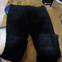 黒 コーデュロイ ストレートパンツ