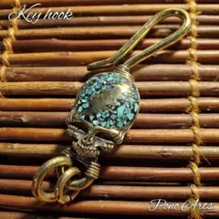 キーフック ターコイズ スカル ドクロ USA バイカー