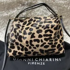 【美品】ジャンニキャリーニ アリファM レオパード アニマル柄