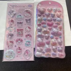 正規品　コットンパフィー　すりガラス風シール　サンリオ　キティちゃん