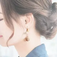 【大人カラー】ヨーヨーピアスorイヤリング*＊セピア＊*