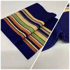 エ*ナ様 zz516 縦ストライプ カラフルな色彩 名古屋帯 昼夜仕立て 短かめ