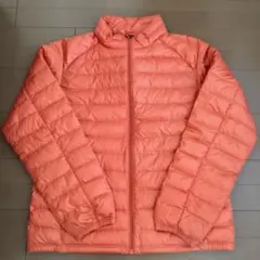 オレンジ キルティング ダウンジャケット