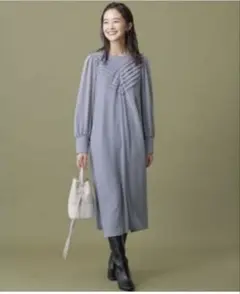 【美品】ナノユニバース　ドットジャカードワンピース
