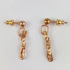 新品 アクセサリー チェーン ピアス ピンクゴールド hulis