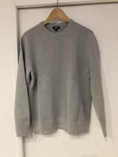 美品　UNIQLO ウォッシャブルミラノリブクルーネックセーター　グレー　L