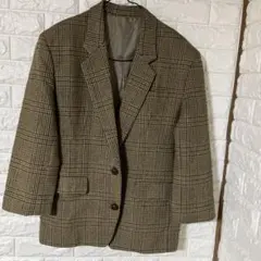 ジャケット　チェックジャケット　チェック　アウター　テーラードジャケット　茶系