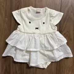 【petit main】ミッフィー段フリルスカートロンパース 80cm