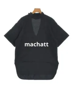 コットン半袖カットソー　バックオープン　ブラック　machattのサムネイル