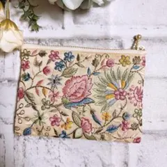 インド刺繍リボン　ポーチ　マルチポーチ　ハンドメイド　NO3452
