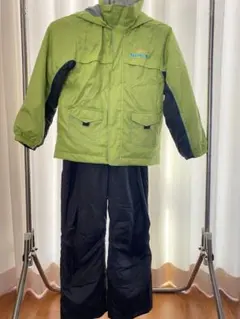 子ども用スキーウェア 緑と黒 2ピース