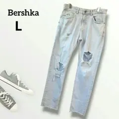 550 ベルシュカBershka ビッグシルエットデニム ダメージ加工 ジーンズ
