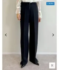 黒 ワイドパンツ ジッパー付き