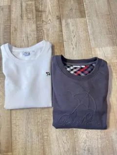 カラーブロックTシャツとスウェットセット