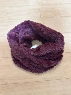 ファー風ネックウォーマー　ボルドー