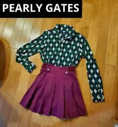 美品！パーリーゲイツ　長袖　ポロシャツ　アーガイル柄　ダイヤ柄　PG　トップス