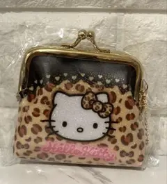 ハローキティ　がま口ポーチ　財布　小銭入れ　サンリオ　レオパードA 新品