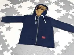 ネイビー フリース裏地 フード付きパーカー 100cm