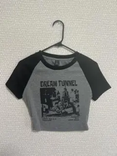 クロップドTシャツ グレー/ブラック