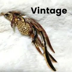 ビンテージ 鳥デザイン ゴールドブローチ