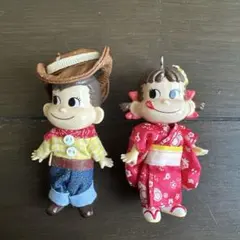不二家 ペコちゃん アイドルペコちゃん マスコットキーホルダー 2点セット