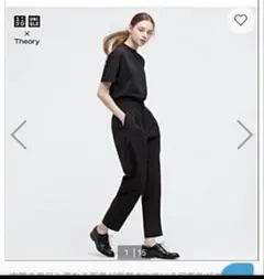 ユニクロ×セオリー UNIQLO×Theory 感動タックイージーパンツ 黒S