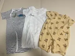 プティマインpetit main 半袖2wayオール&カバーオール3枚セット