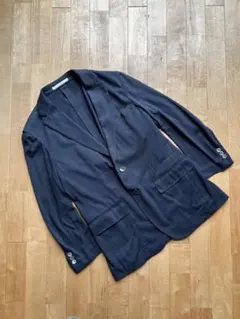 EDIFICE エディフィス スプーリーアイスコットン 紺ジャケット 48
