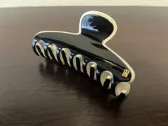 ダイアナ風リボン パールベージュ×黒 大きめバンスクリップ - メルカリ